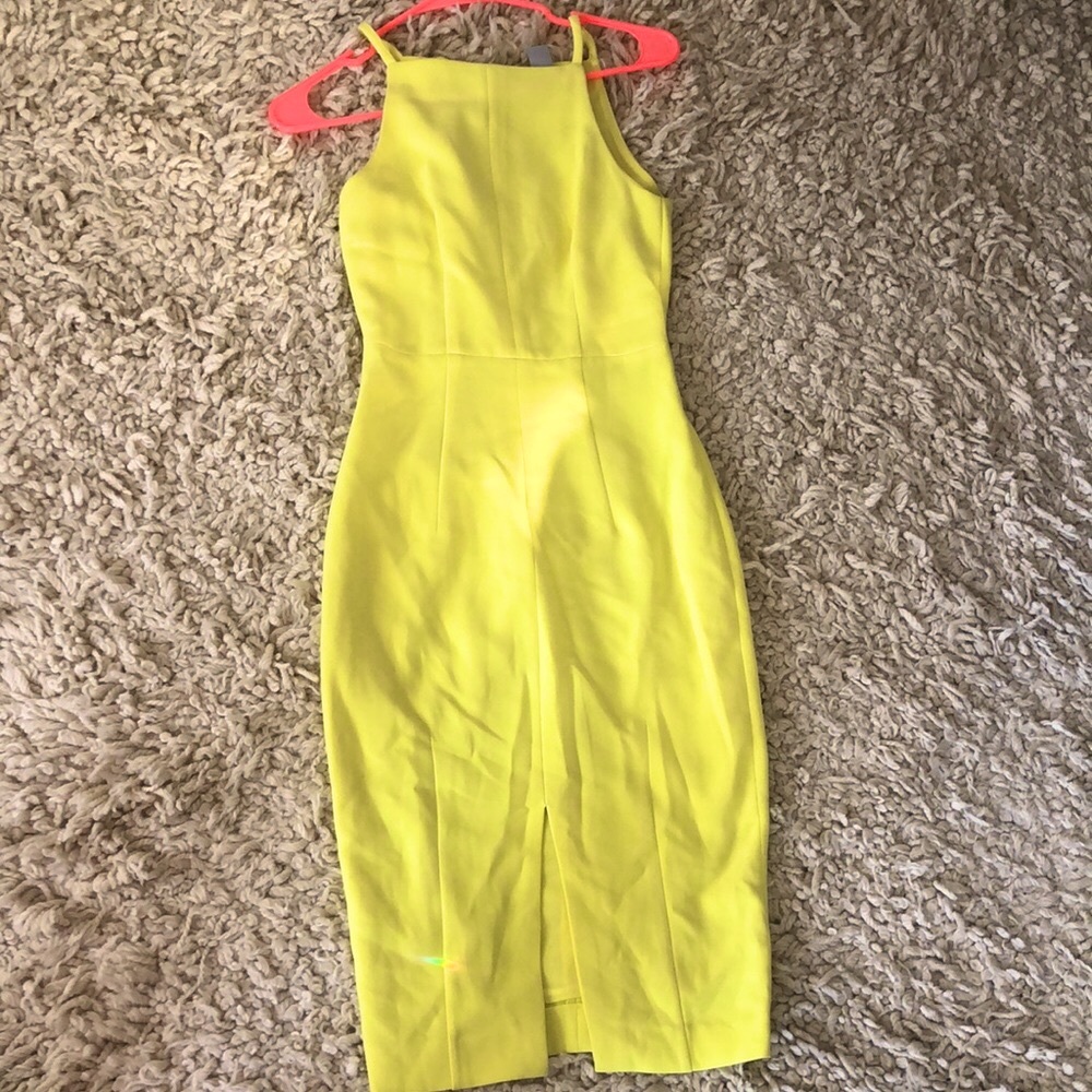 Gorgeous lemon Yellow midi dress size 2 - Picture 5 of 7